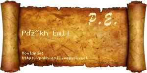 Pákh Emil névjegykártya